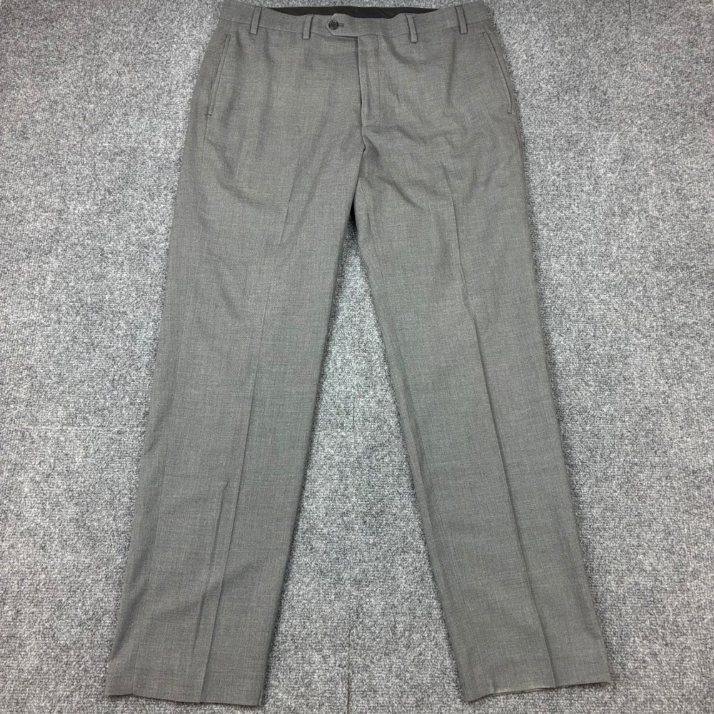 Lauren Ralph Lauren Mens Size 36x31 Gray Flat Front Dress Pants Wool Blend